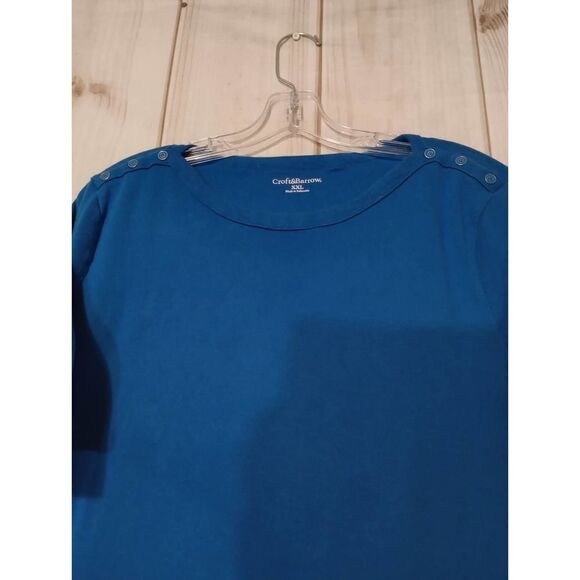 Croft and Barrow Blouse Ladies XXL Royal Blue - Picture 3 of 6